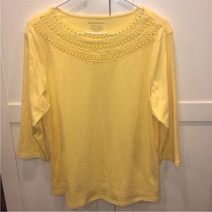 Draper’s & Damon’s Yellow 3/4 Length Sleeve Top